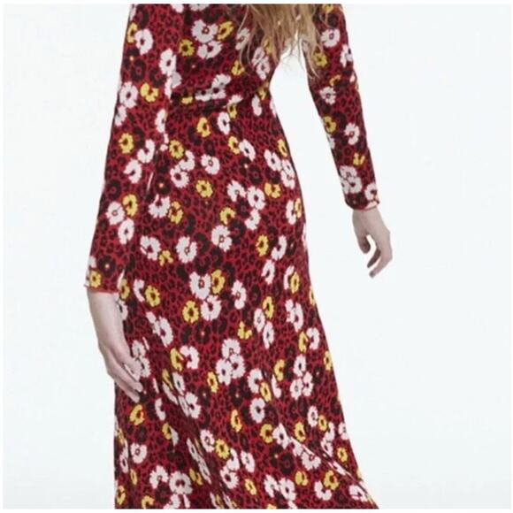 NWT The Kooples Small Floral Leopard Maxi Dress Keyhole Back Side Slit $385 - Picture 6 of 11